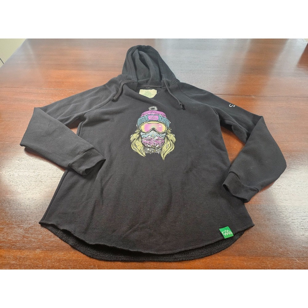 Wild Tribute Ice Mountain Hoodie Black Women's Small